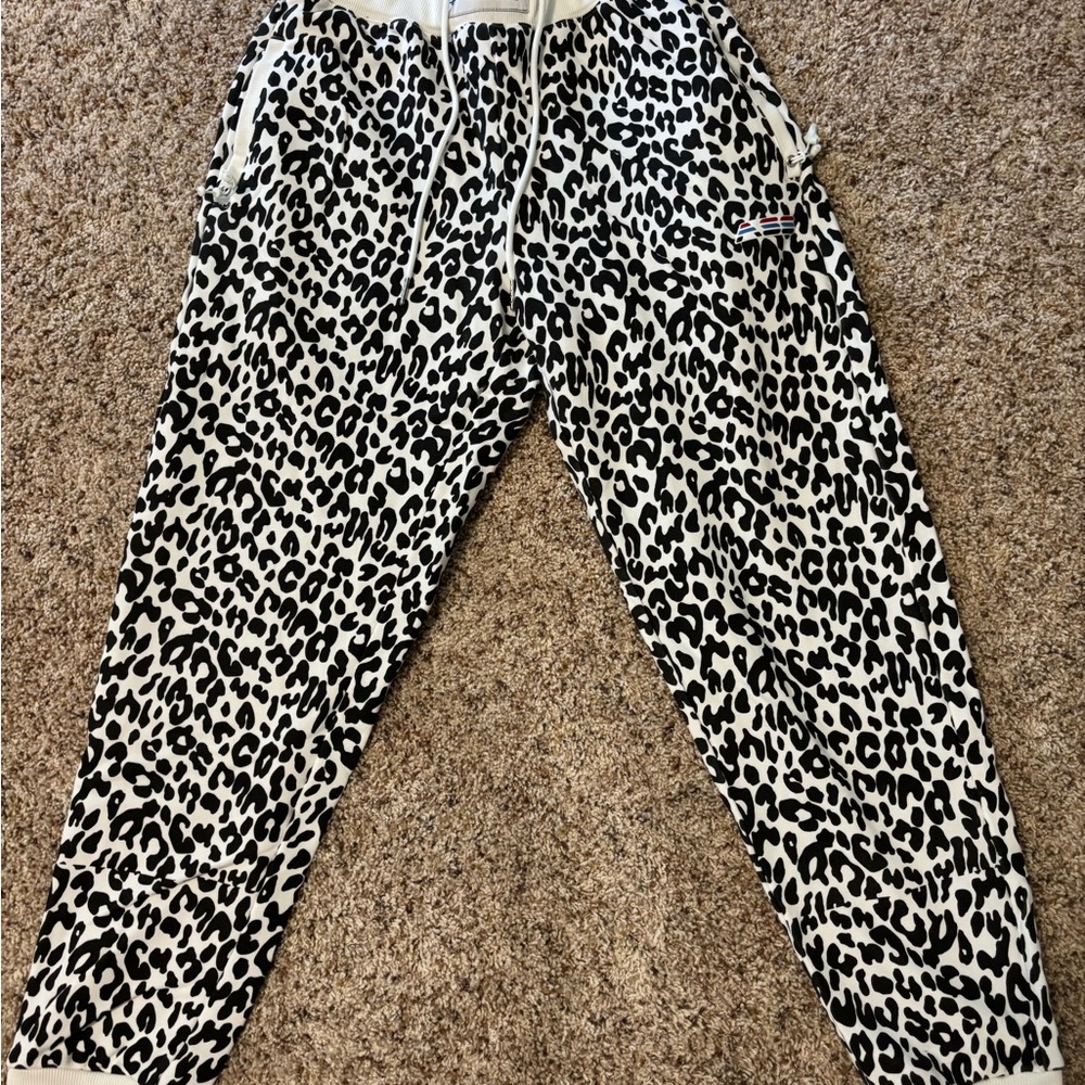 Adam Selman Leopard Print Jogger Pants